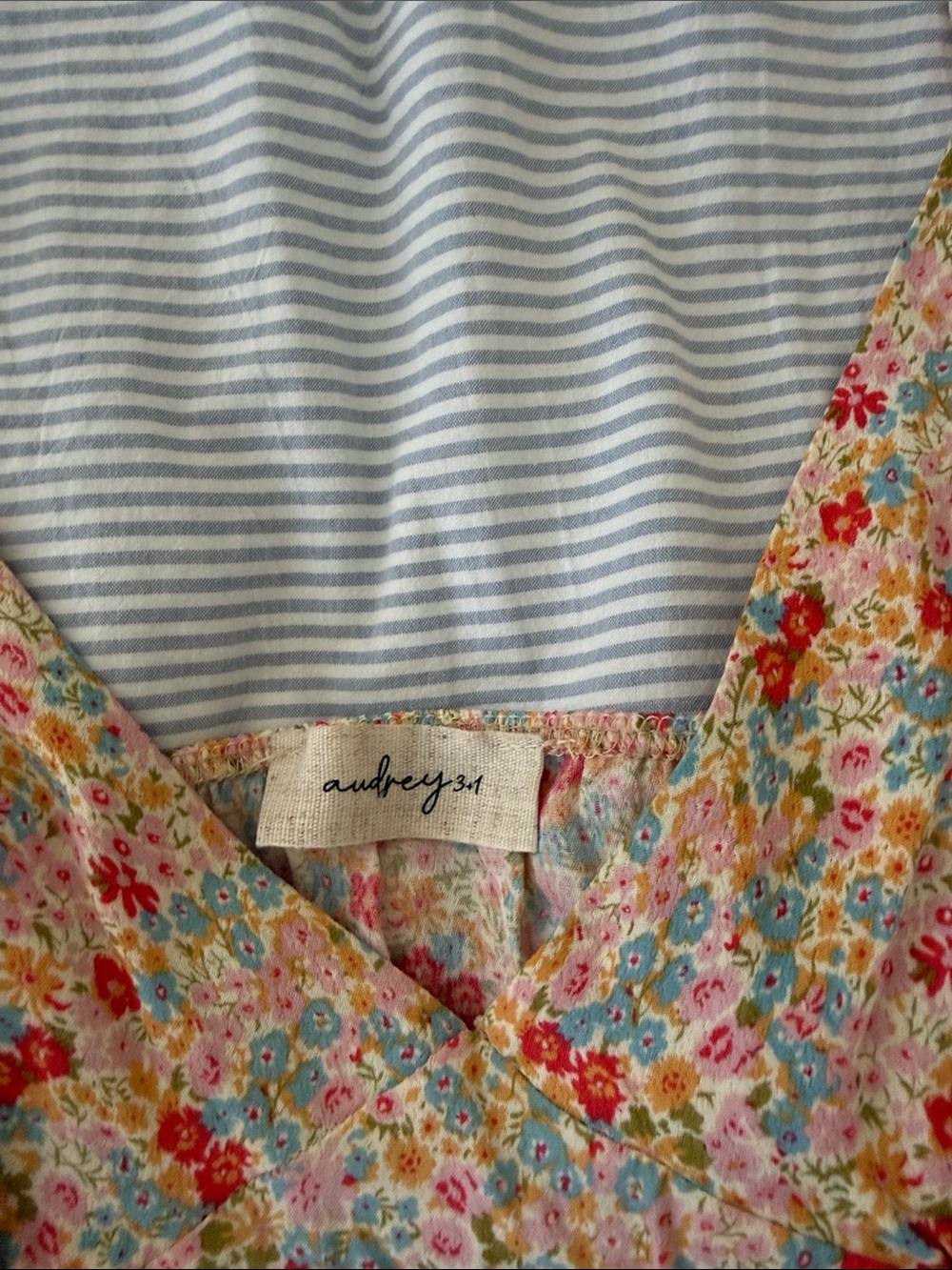 Audrey 3+1 Pastel Floral V-Neck Sundress with Tie Shoulders - Picture 2 of 2